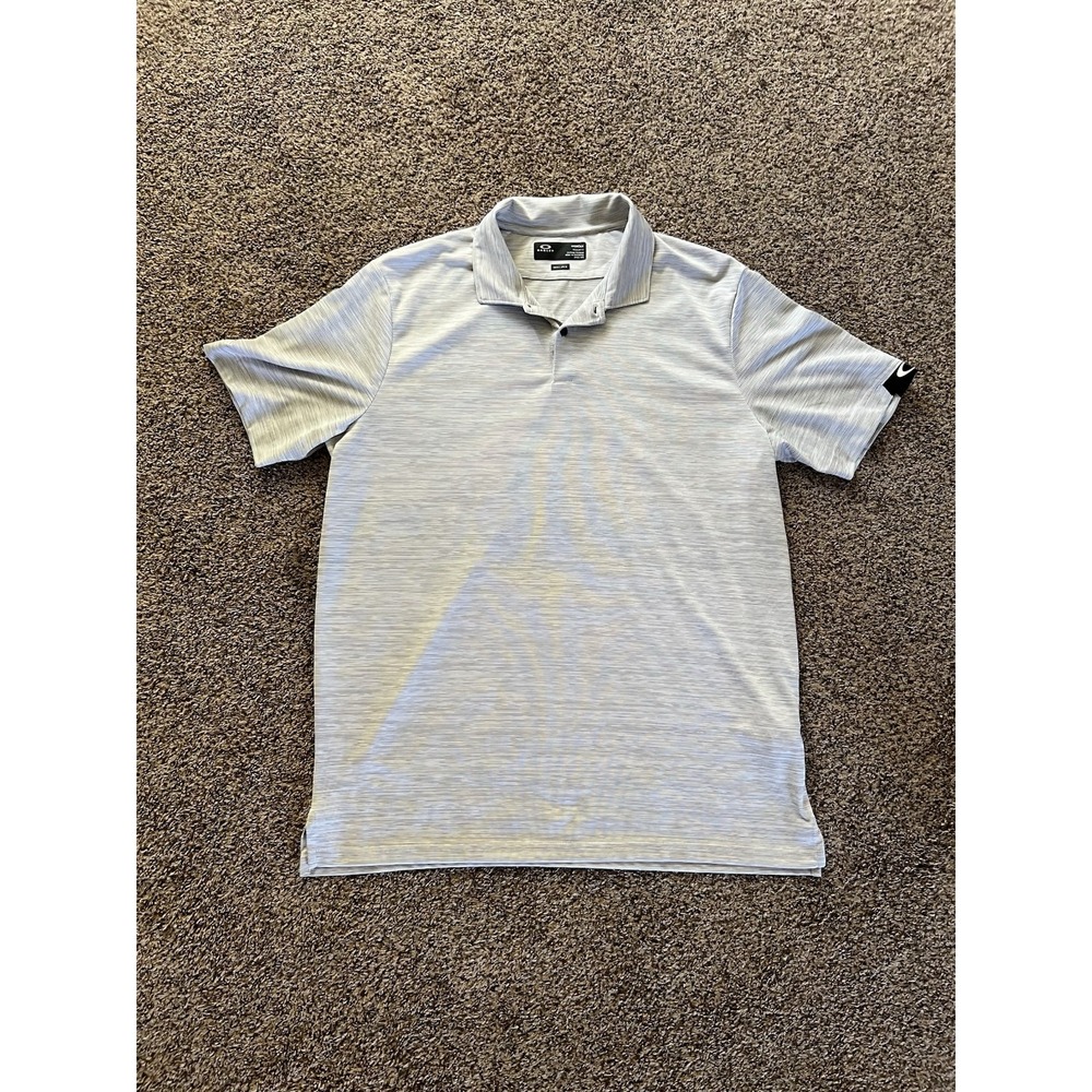 Men's Oakley Hydrology Regular Fit Polo Size Large Performance Polo White